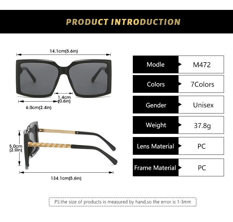 Lunettes de soleil de luxe légères et simples à la mode