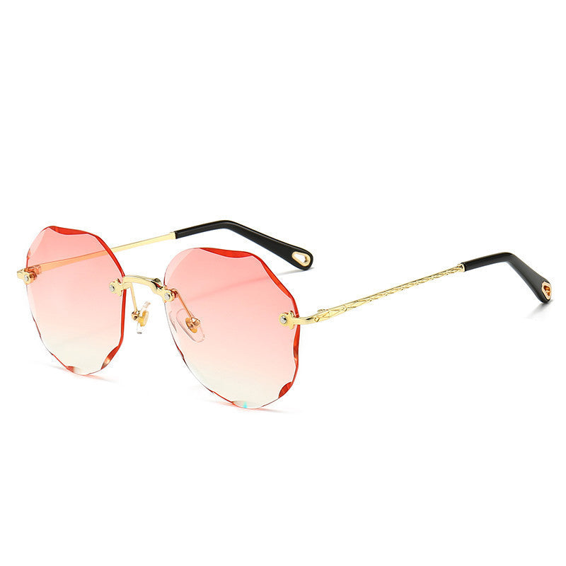 Lunettes de soleil polygonales pour femmes, lunettes de soleil sans monture