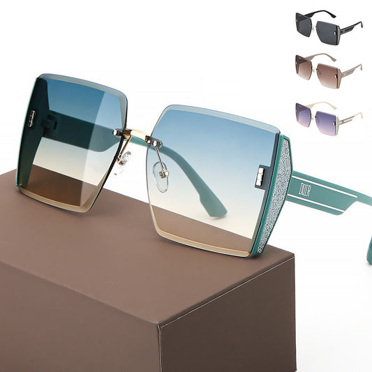 Lunettes de soleil tendance carrées sans monture, verres d'été à la pointe de la technologie