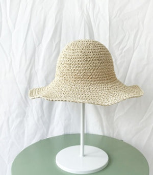 Chapeau de protection solaire pour sortie d'été pour femmes,chapeaux de paille pliables, chapeau de plage cool pour les vacances