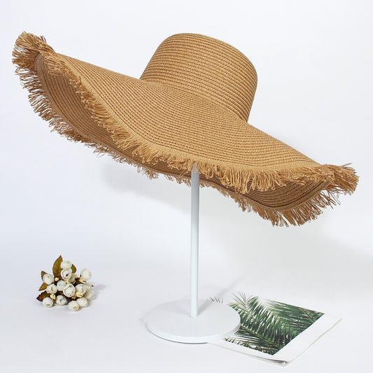 Big Brim Beach Sun Hat Women's Woven Brim Straw Hat