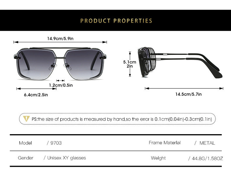 Lunettes de soleil rétro à bordure en fil de fer dégradé