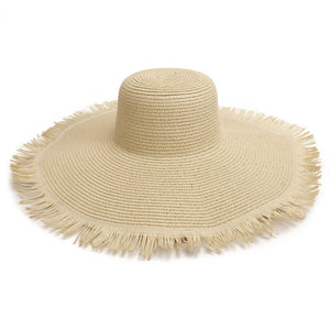 Chapeau de soleil de plage à large bord pour femme Chapeau de paille à bord tissé