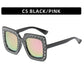 Lunettes de soleil à monture carrée large avec strass, style urbain, tendance, été