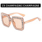 Lunettes de soleil à monture carrée large avec strass, style urbain, tendance, été