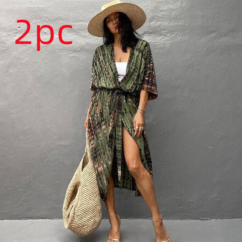 Robe de plage en polyester pour femme