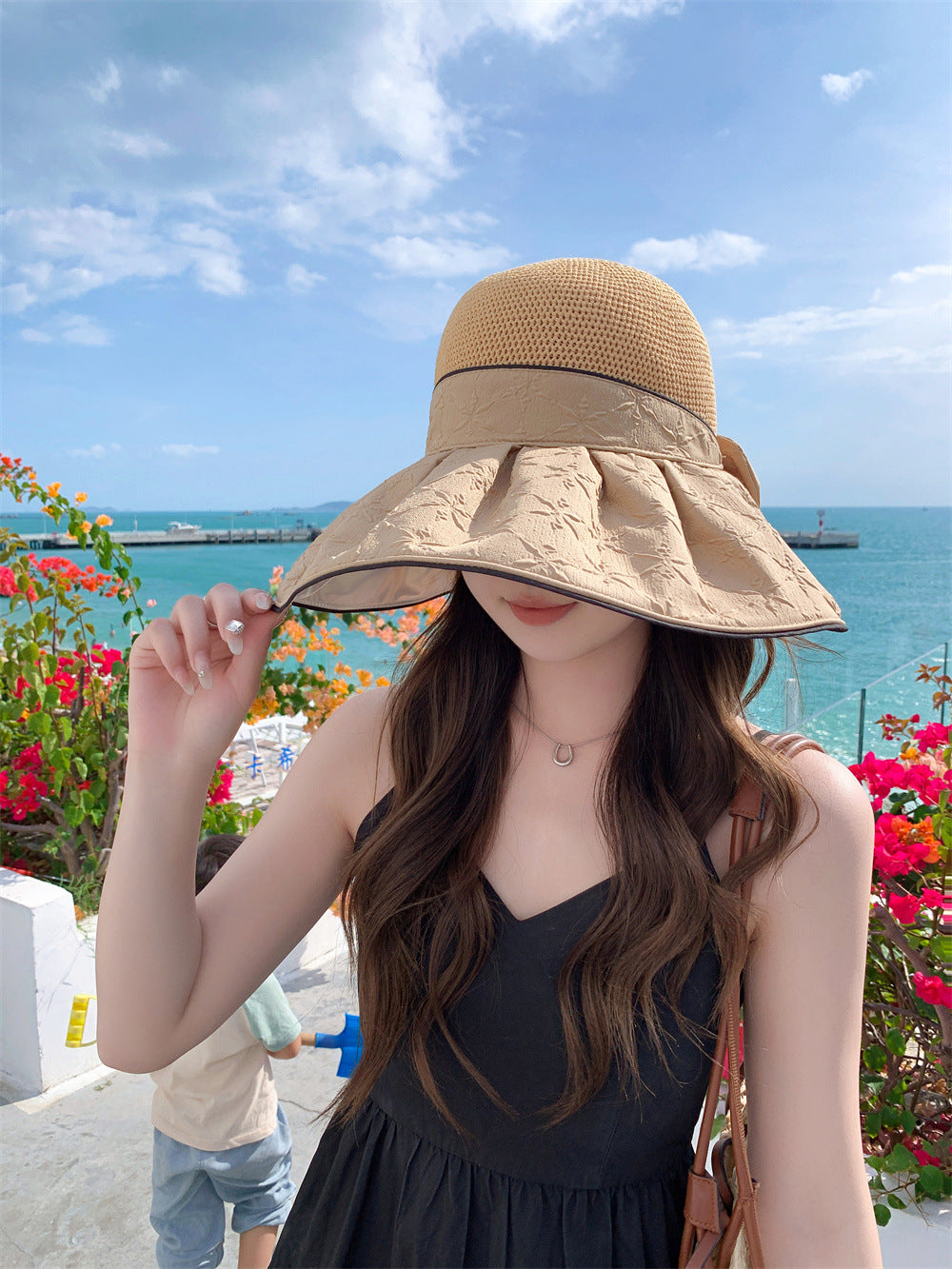 Chapeau de soleil , large,pour femme avec protection UV