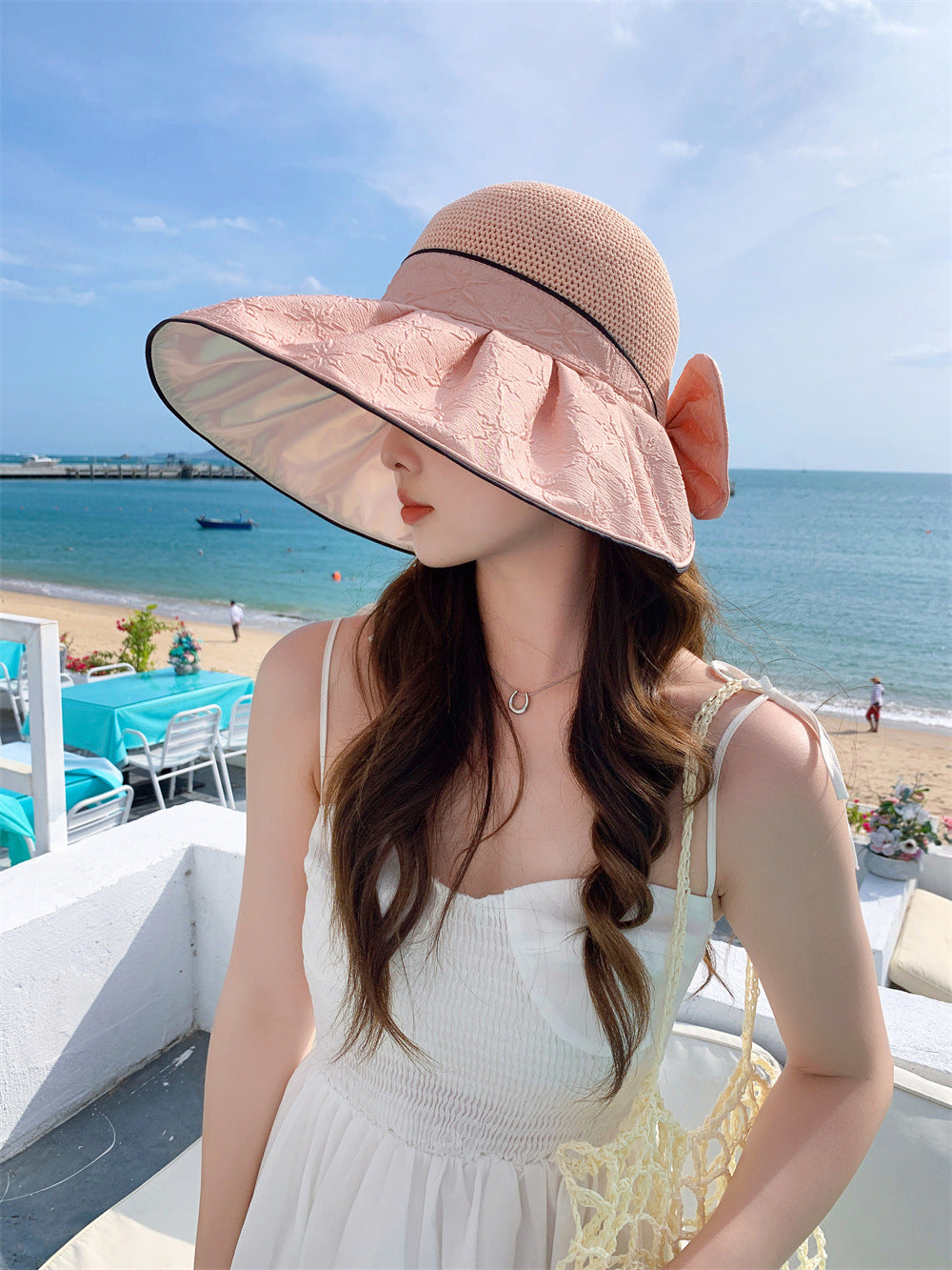 Chapeau de soleil , large,pour femme avec protection UV