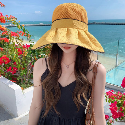 Chapeau de soleil , large,pour femme avec protection UV