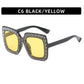 Lunettes de soleil à monture carrée large avec strass, style urbain, tendance, été